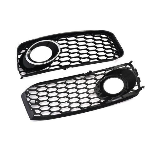Honeycomb RS5 Style Fog Light Grille Chrome Ring for Audi S5 B8 Coupe 2008-2012