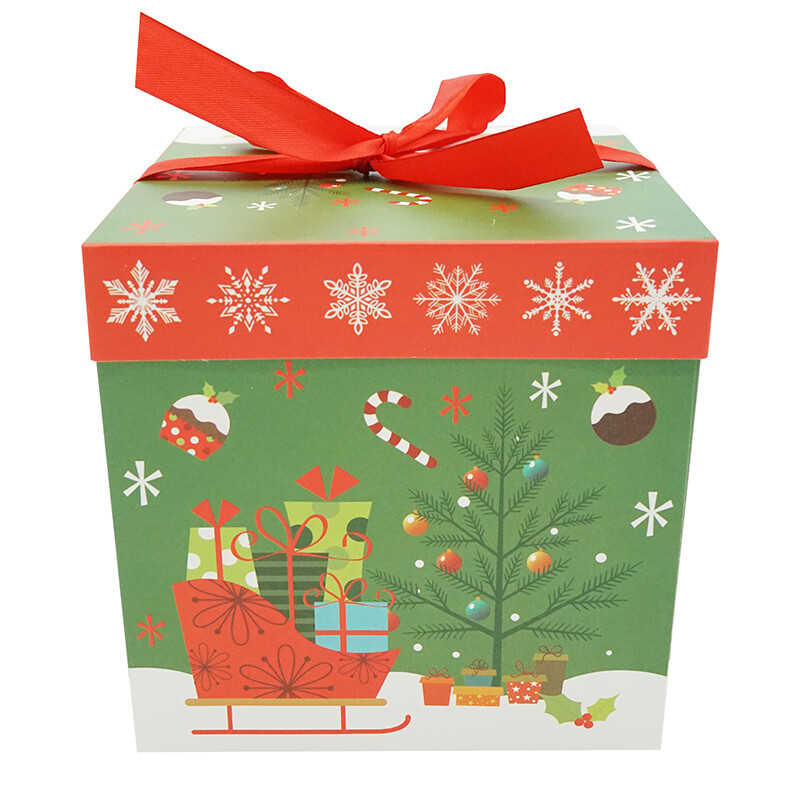 Set of 8 Nested Christmas Gifts Boxes Christmas Stacked Candy Boxes with Lids