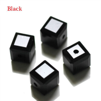 100Pc4mm Black Cube Crystal Glass Loose Beads For Jewelry DIY Making Spacer Bead