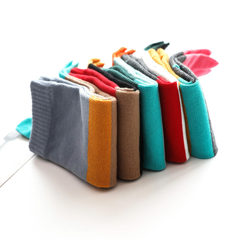5 Paar Damen Atmungsaktive Gestreifte Zehensocken Weich 5-Finger Sport Gym
