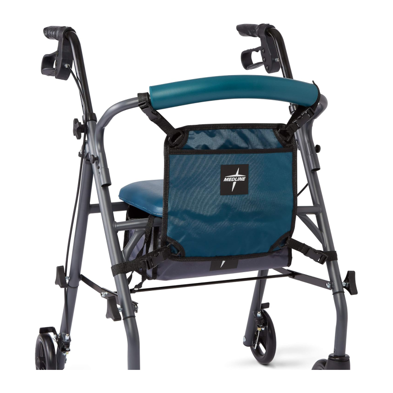 Front Walker Bag or Rear Wheelchair Bag 4 compartments Teal 