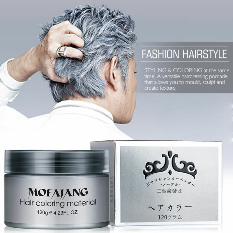 Silver Grey Hair Pomade Professional Hair Wax Natural Hairstyle