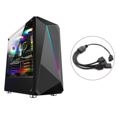 ARGB 5V 3Pin Extension Cable Adapter For PC Case 12v 4pin RGB splitter cable^h^