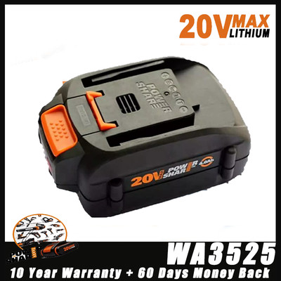 Replacement for Worx 20V Power Share 3.0Ah Lithium Battery WA3520 WA3525 WA3575