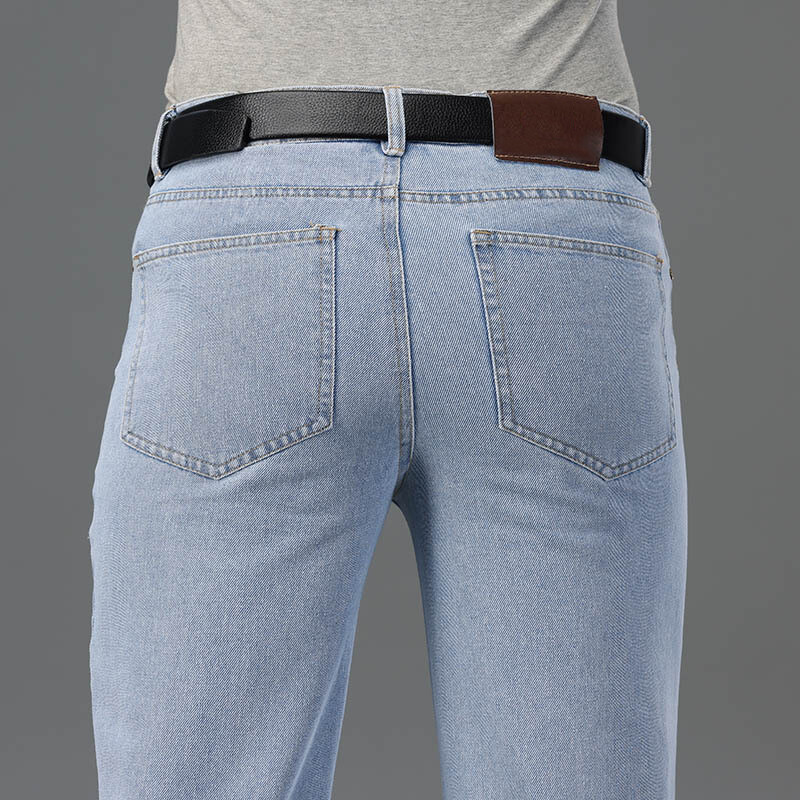 Uomo Bell Fondo Jeans Slim Lungo Svasati Pantaloni Denim Rétro 60s Bootcut