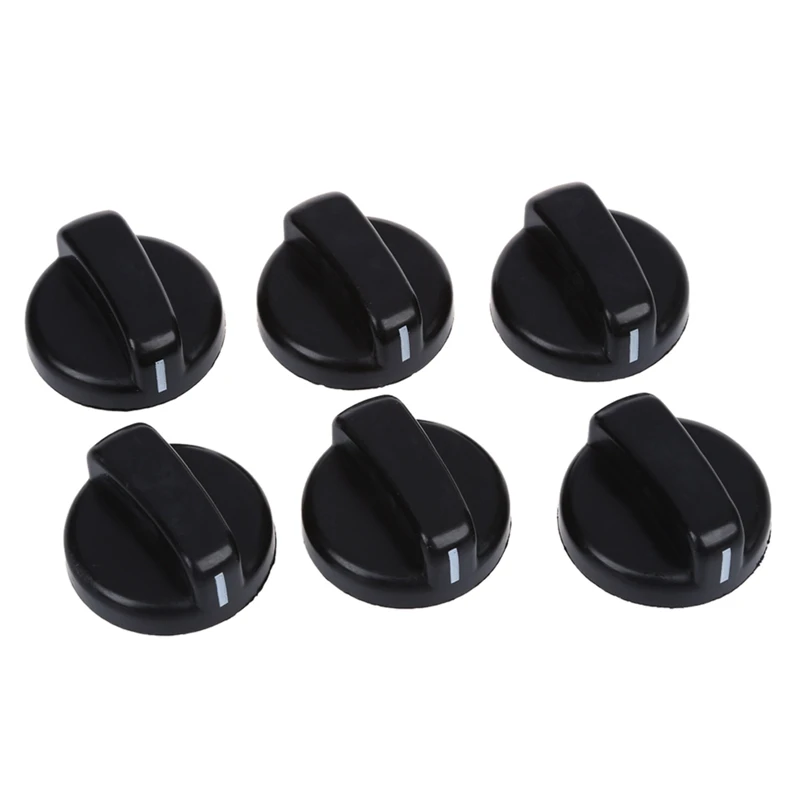 6PCS Gas Stove Cooker Control Knobs Black Plastic Kitchen Replacement Universal