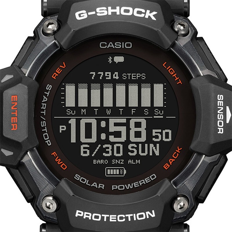 Pre-owned Casio G-shock Gbd-h2000-1ajr G-squad Sport Bluetooth Gps Digital Men Watch