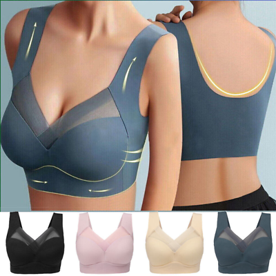 Women's Sexy Wide Straps Strong Stretch Top Bra Push Up Underwear