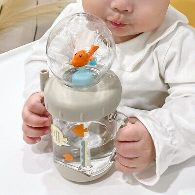 Little Cloud Infant Water Spouting Fish Handle Straw Cup + Straw Exclusive Clean