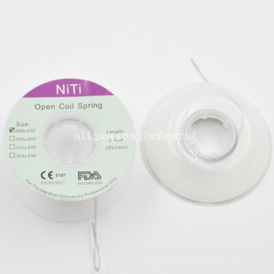 Dental Orthodontic Niti Open Coil Spring Spool Dia.008/010/012/014 Inch 914 mm