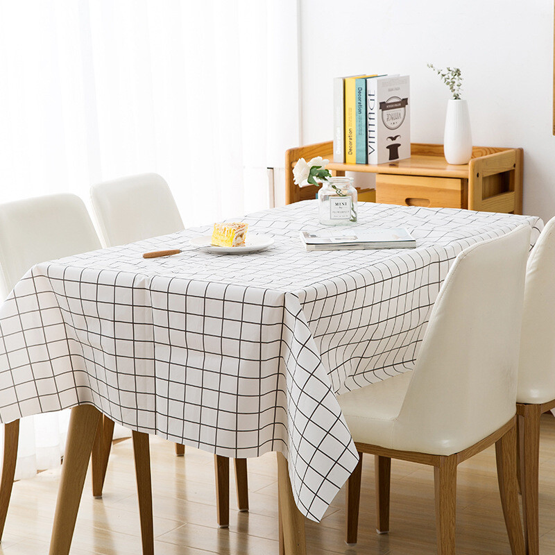 Table Cloth Rectangle Water Stain Resistant PEVA Party Tablecloth Desk Cover Mat