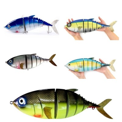 Swim Bait 6-Sections Trolling Hard Plastic ABS 16'' Saltwater Tuna Fishing Lures
