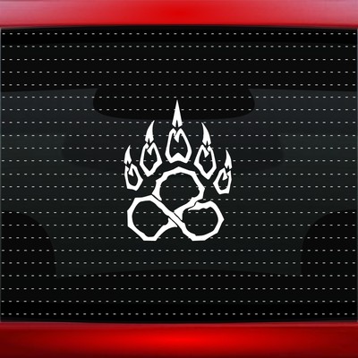 Bear Paw #5 Native American Car Decal Window Sticker Feather Wolf (20 COLORS!)