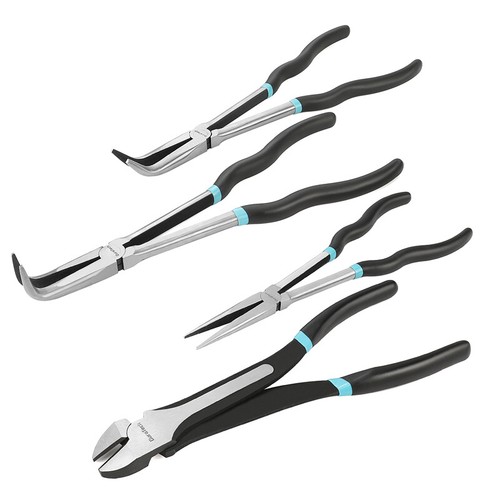 DURATECH Extra Long Needle Nose Pliers Set 4 PCS 11" Long Reach Straight Pliers