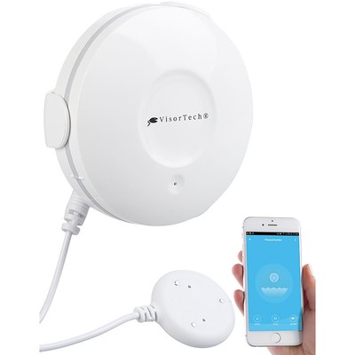 VisorTech WLAN-Wassermelder, externer Sensor, App, bis 4 Jahre Batterie-Laufzeit