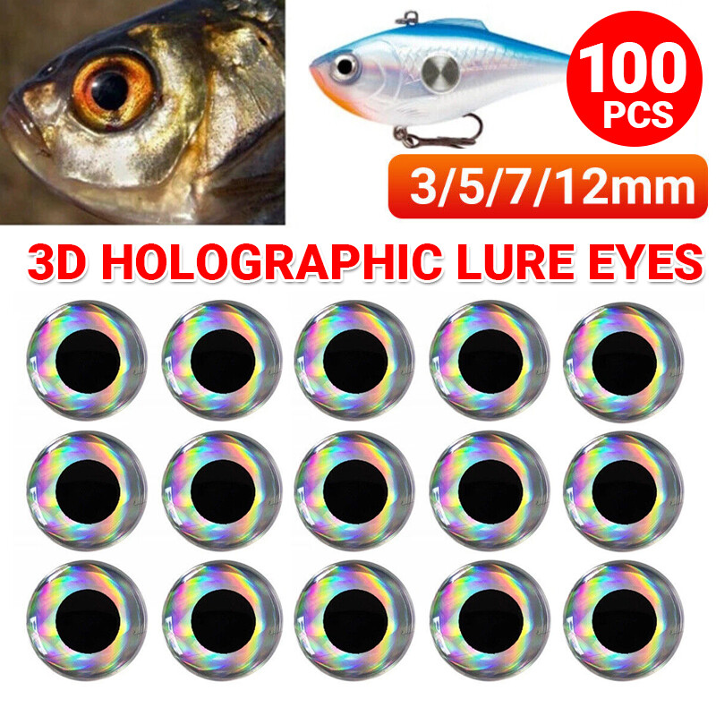 Reflective Fish Eyes 100pcs Holographic Silver Flat - 8mm For Fly Tying,  Lures, And Jigs Adhesive Fish Eyes