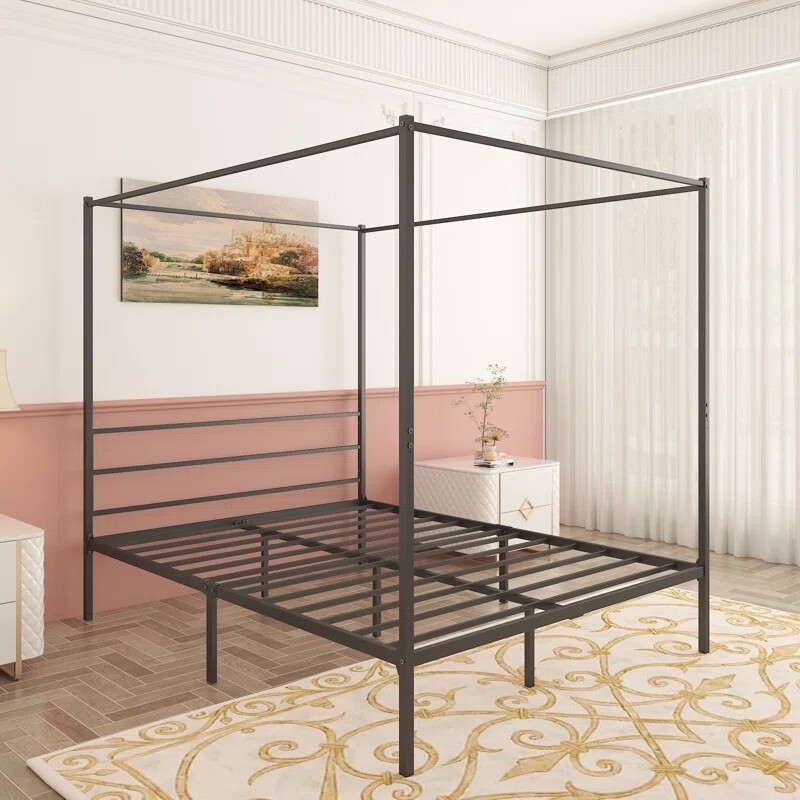 Bed Frame With Headboard Platform No Box Spring