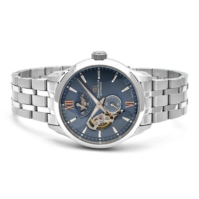 Pre-owned Orient Star Rk-av0b08l Layered Skeleton Mechanical Automatic Watch Blue 41mm