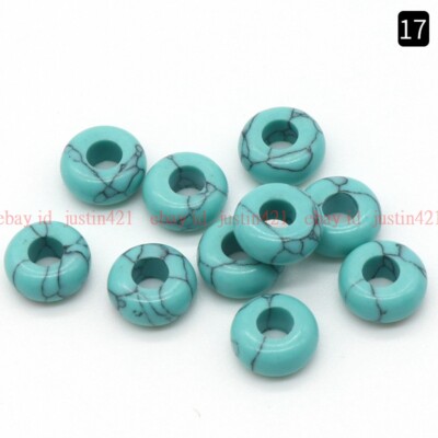 5x10mm Circle Natural Crystal Agate Jade Large Hole 4mm Abacus DIY Beads