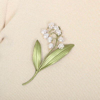 Lily Of The Valley Flower Corsage Brooch Pin Woman Accessories Brooches Jewelry-