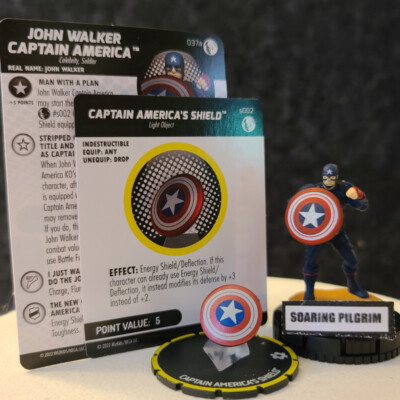 JOHN WALKER CAPTAIN AMERICA & SHIELD - 037a & s002 RARE  Disney + Plus Heroclix