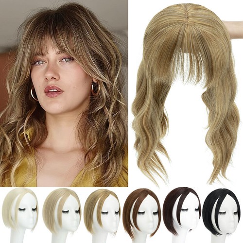 CLEARANCE Full Head Hair Topper Toupee Hair Piece Clip In Silk Base Curly Wavy