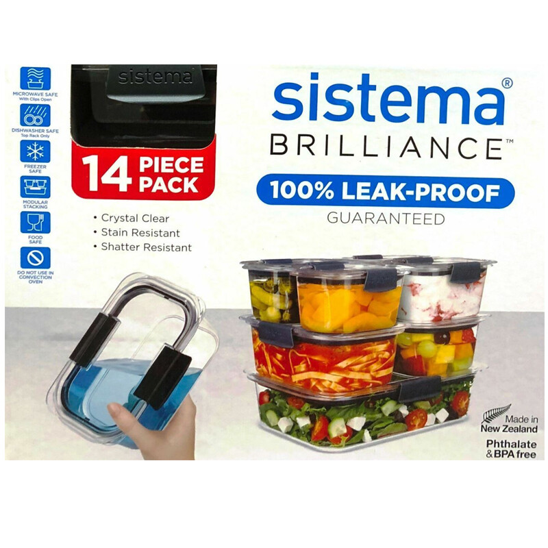 Sistema Brilliance Food Storage Leakproof Container Lunchbox Bpa