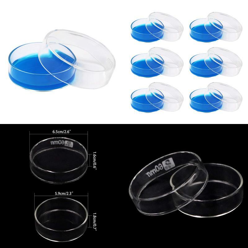 10Pcs Petrischale Glas Mit Deckel, Petrischalen 60Mm Zellkulturschale Für Labor