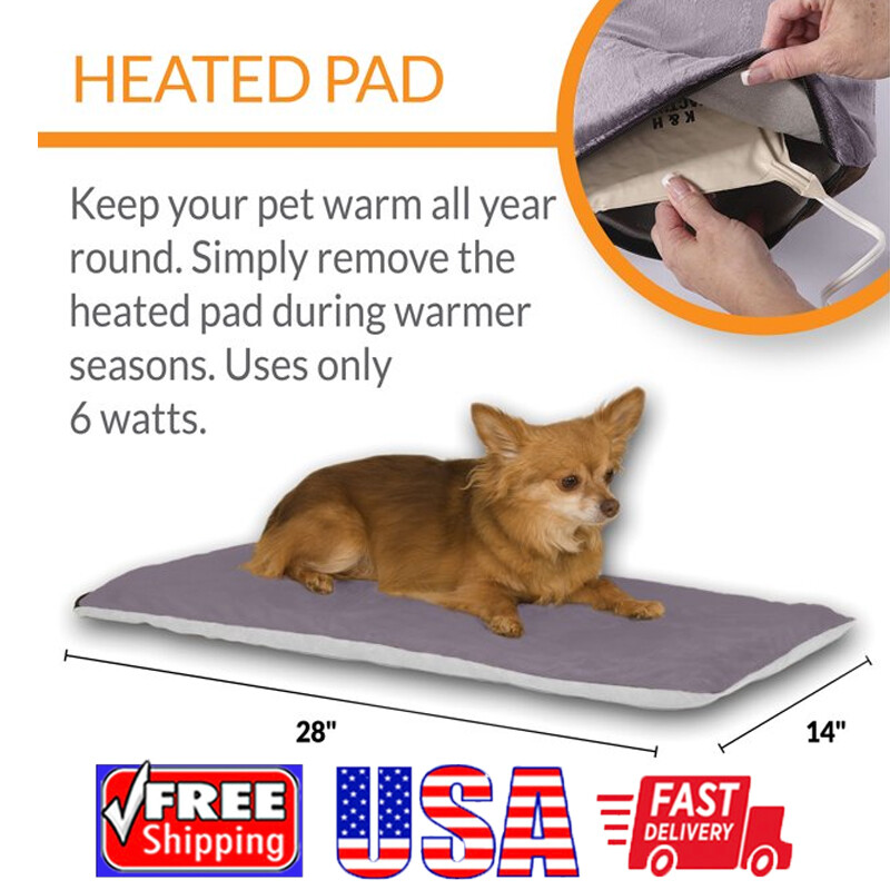 Thermo-pet Mat Heated Cat Dog Pad Bed Warmer Heating Cushion 14''x28'' Portable