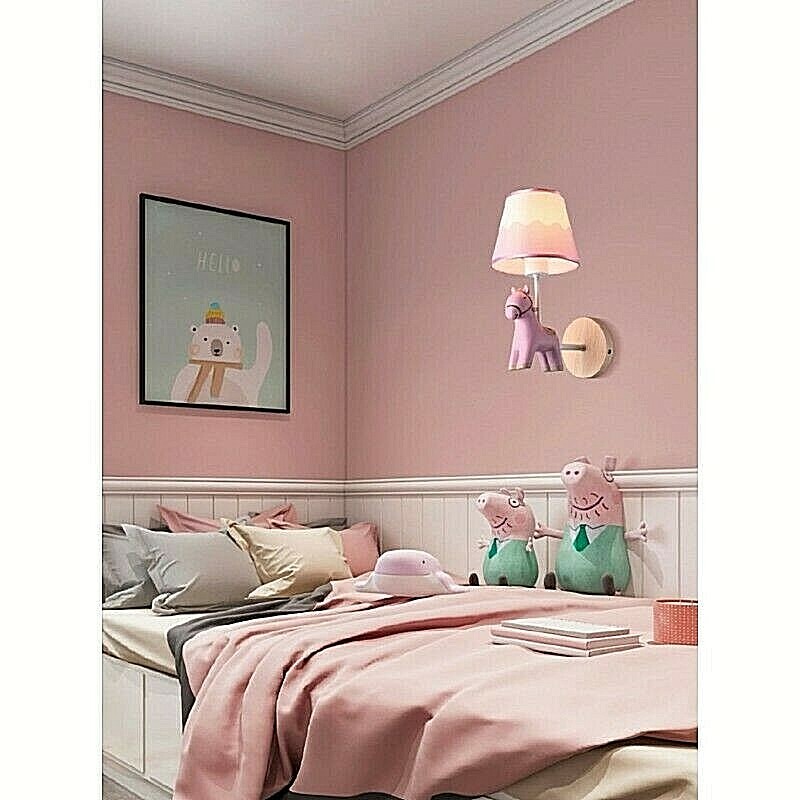Lampada Lume Luce da Parete per Cameretta Bambina Asinello Rosa E49-RS uni 1