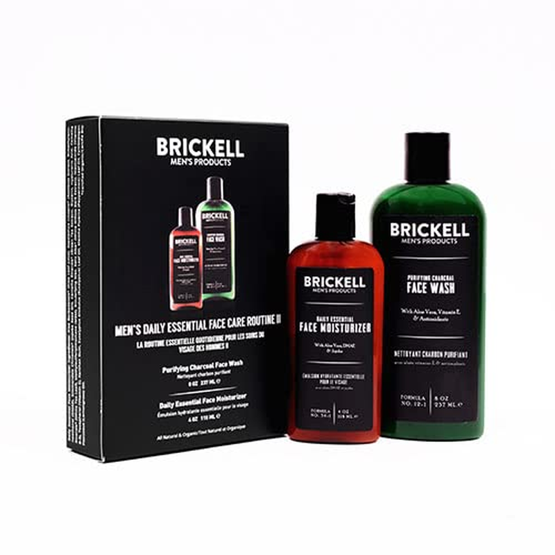 Brickell Men'S Daily Essential Face Care Routine II, Purifying Charcoal Face Was