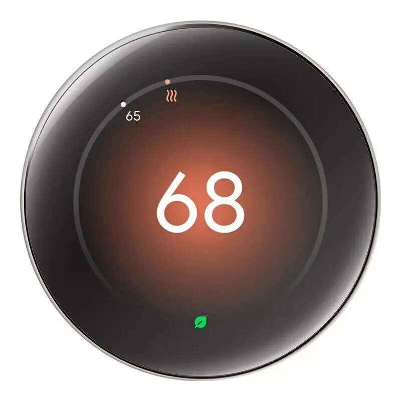 Google Nest Learning Thermostat 4th Gen+ Sensor GA05169-US POLISHED Obsidian.