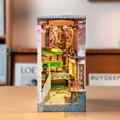 Rolife 9 Kinds DIY Book Nook LED Light Model Wooden Miniature Doll House Gifts