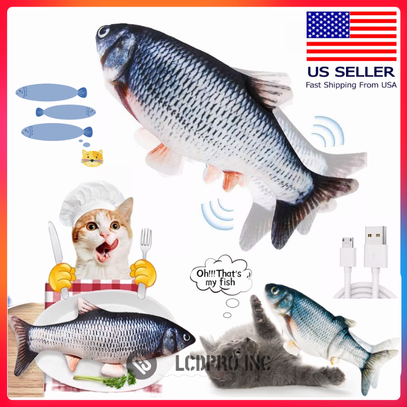 Floppy Moving Fish Cat Toy Realistic Interactive Dancing Wig