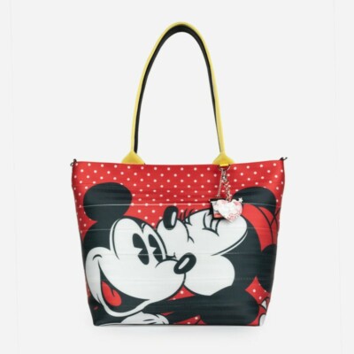 Harveys Disney Mickey and Minnie Through the Years Wanderlust Tote with Sticker 
