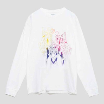 Evangelion  Long sleeve T-shirt/General purpose human  L Size new graniph white