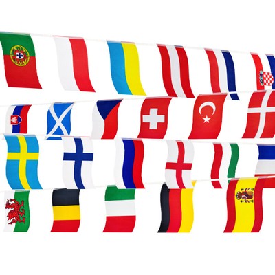 2021 EURO FOOTBALL BUNTING 24 European Flags Europe Championships 30*45CM