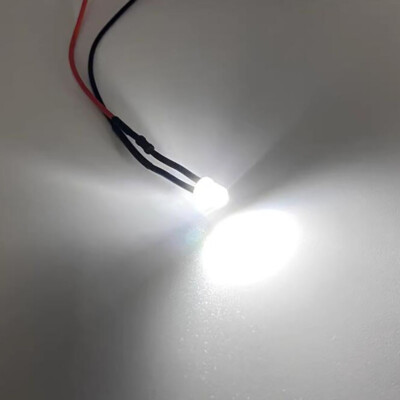 F5/5mm Flat Head LED Light-emitting Diode Prewired 20cm 2V 3V 6V 9V 12V 24V-220V