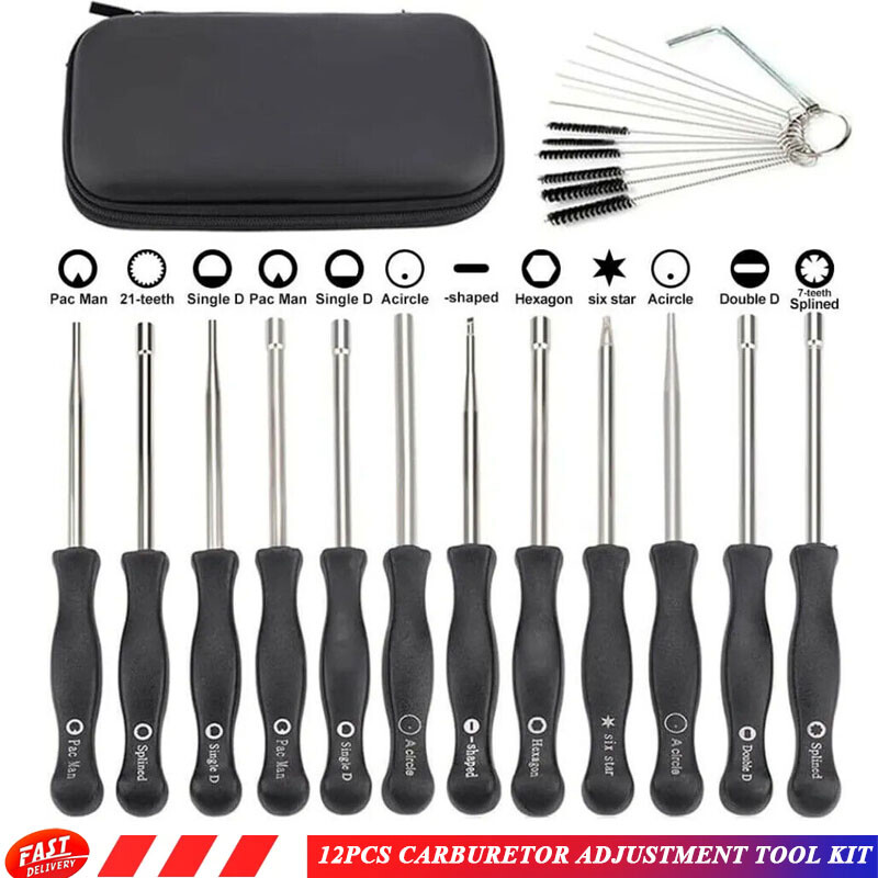 12PCS Carburetor Adjustment Tool Kit For Common Carburator 2 Cycle Small Engine