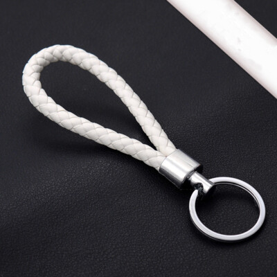 Colorful Car Keychain Leather Rope Strap Weave Keyring Key Ring Chain Fob Gifts