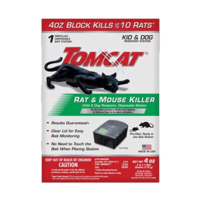 Tomcat Rat & Mouse Killer Child & Dog Resistant, 1 Prefilled Disposable Station
