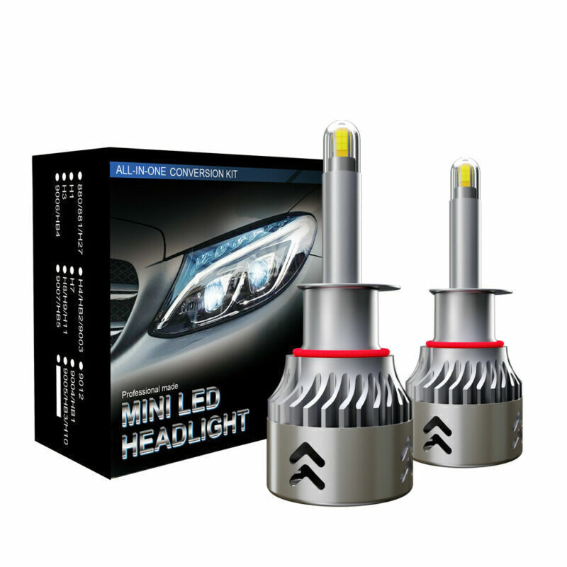 H1 Bulbs 8-Sides 360&deg; Car LED Headlight 55W High / Low Lamp Fog Kit 6000K White