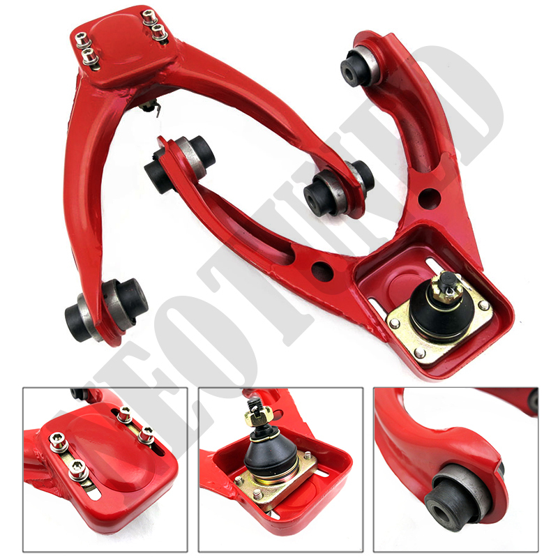 1996-2000 Honda Civic Lx Dx Ex Si Adjustable Front Upper Camber Kit Yellow 2Pc