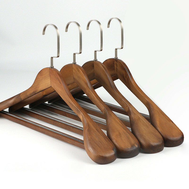 1PC High-Grade Wide Shoulder Wooden Coat Hangers - Solid Wood Suit Hanger