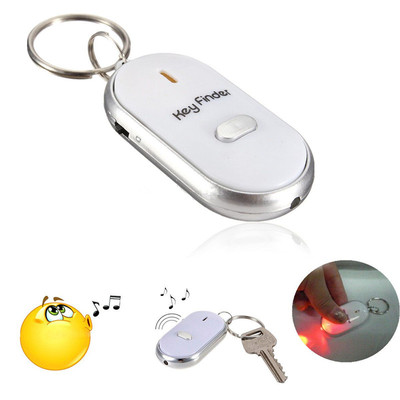 Anti-Lost Keychain Key Finder Whistle Beep Sound Control LED Torch Find Locator