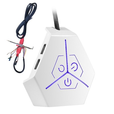 Fashionable Computer Host Power Desktop Stick Button 2 USB Ports