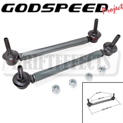 GODSPEED UNIVERSAL FIT FRONT SWAY BAR ADJUSTABLE LINKS 230MM-260MM / 10MM BOLT