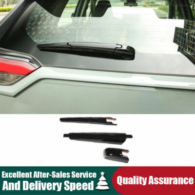 Fit For Toyota RAV4 2019-2022 Gloss Black Tail Rear Window Wipers Cover Trim 3pc