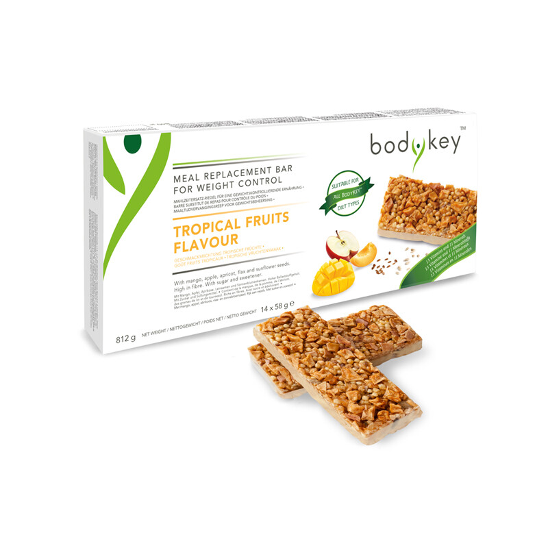 Mahlzeitersatz-Riegel – Tropische Früchte bodykey by NUTRILITE 14 Riegel