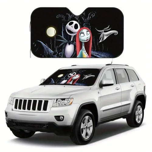 Nightmare Before Xmas Jack & Sally Simply Meant To Be Car Windshield Sun Shade
